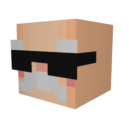 3_53am Minecraft avatar head, 3D render