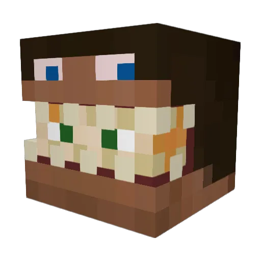3bflat Minecraft avatar head, 3D render
