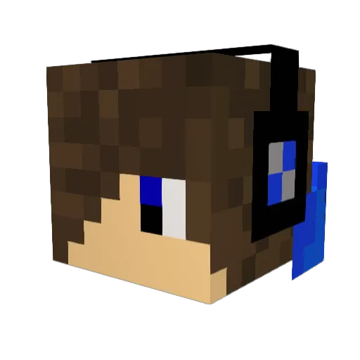 3bikeman Minecraft avatar head, 3D render