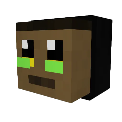 3blc Minecraft avatar head, 3D render