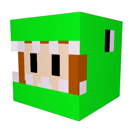 3choo Minecraft avatar head, 3D render