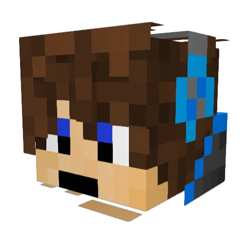 3clock7 Minecraft avatar head, 3D render