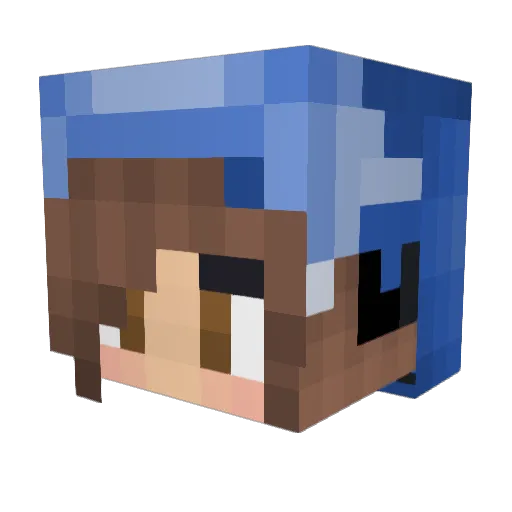 3crafterinLP Minecraft avatar head, 3D render