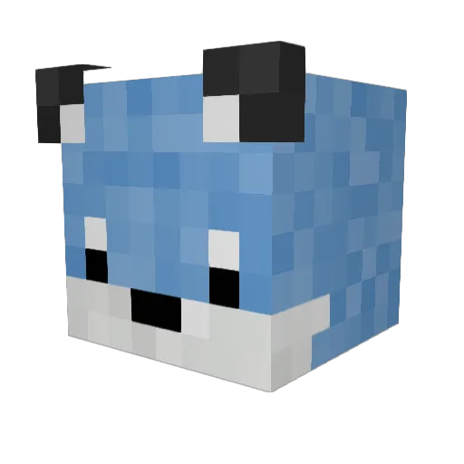 3eq Minecraft avatar head, 3D render