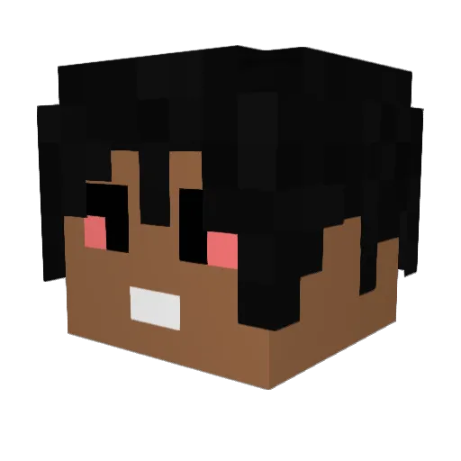 3hunned Minecraft avatar head, 3D render