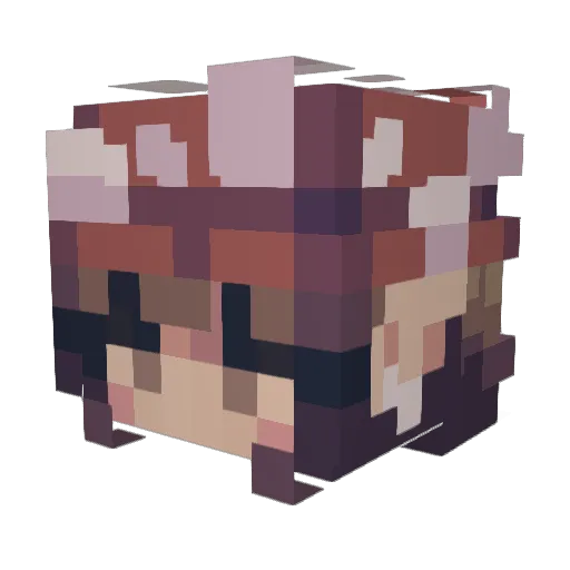 3l4ck Minecraft avatar head, 3D render