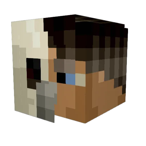 3li_ Minecraft avatar head, 3D render