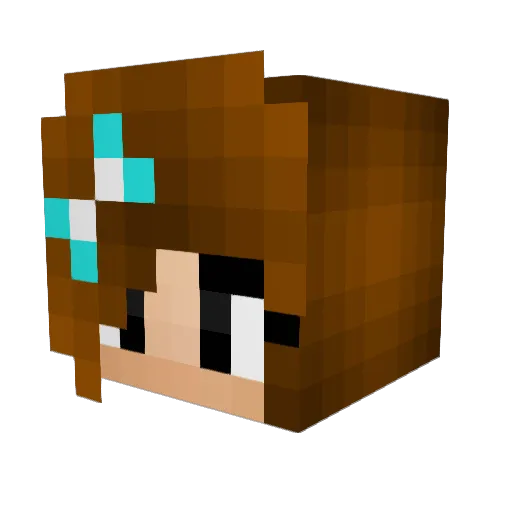 3lizaaa Minecraft avatar head, 3D render