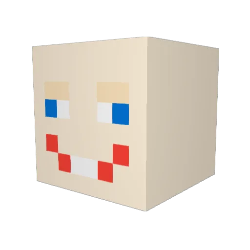 3lle_ Minecraft avatar head, 3D render