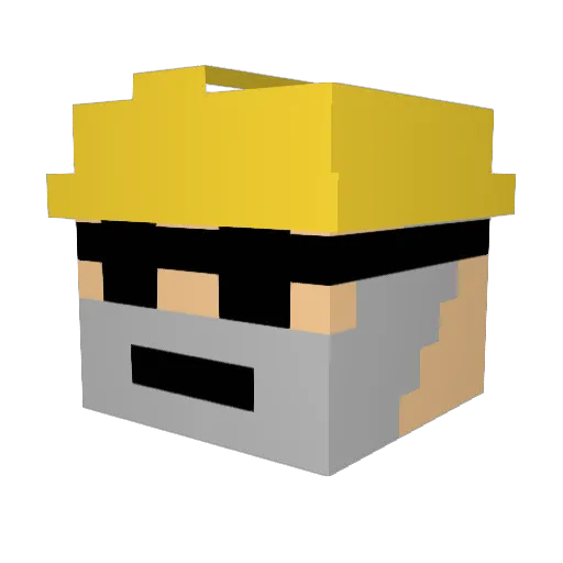 3mm377 Minecraft avatar head, 3D render
