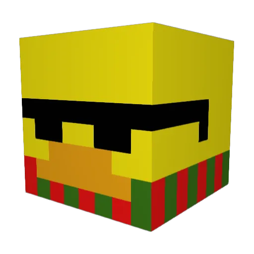 3pink3 Minecraft avatar head, 3D render