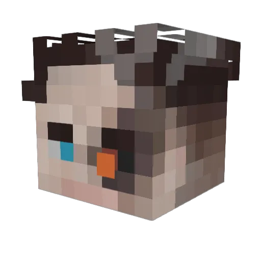 3pt6_Roentgen Minecraft avatar head, 3D render