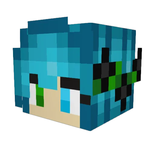 3ris3d Minecraft avatar head, 3D render