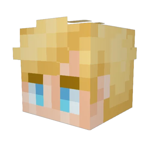 3rrored Minecraft avatar head, 3D render