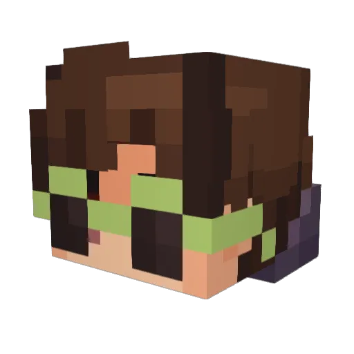 3unjiii Minecraft avatar head, 3D render