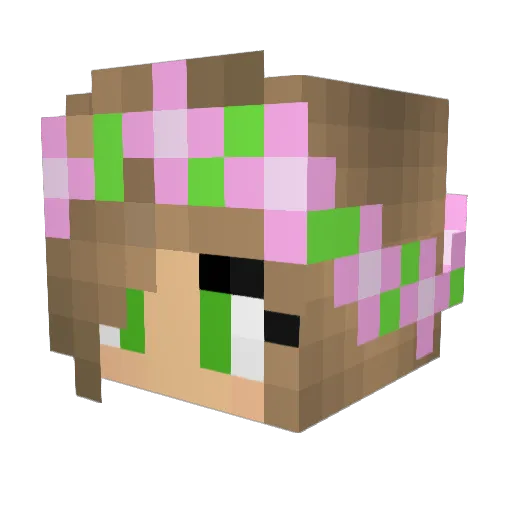 3xPanda Minecraft avatar head, 3D render