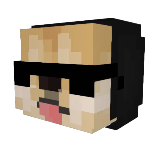 3xtrati Minecraft avatar head, 3D render