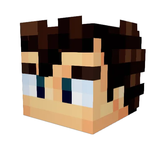 404Tired Minecraft avatar head, 3D render