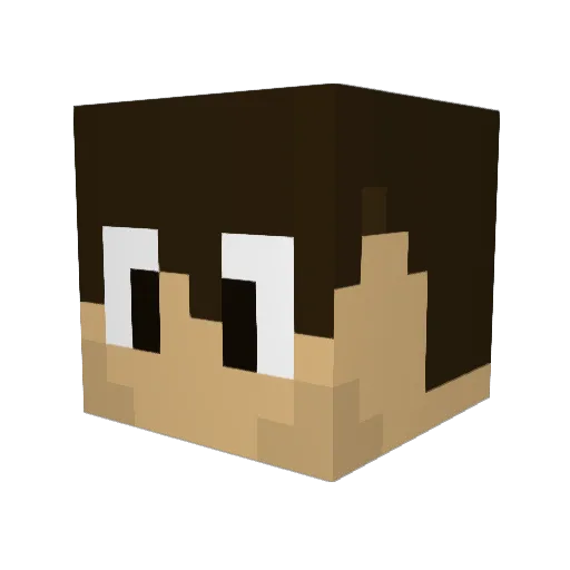 40GLOCK Minecraft avatar head, 3D render
