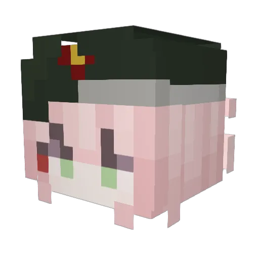 40_03 Minecraft avatar head, 3D render