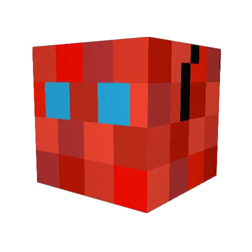 40s Minecraft avatar head, 3D render