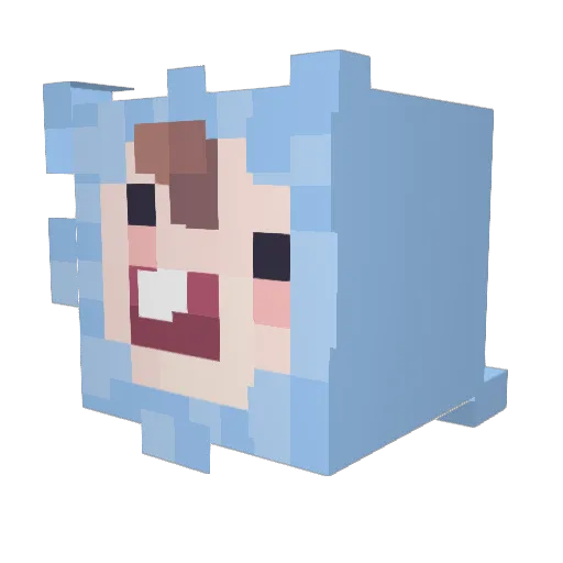 4155608968 Minecraft avatar head, 3D render