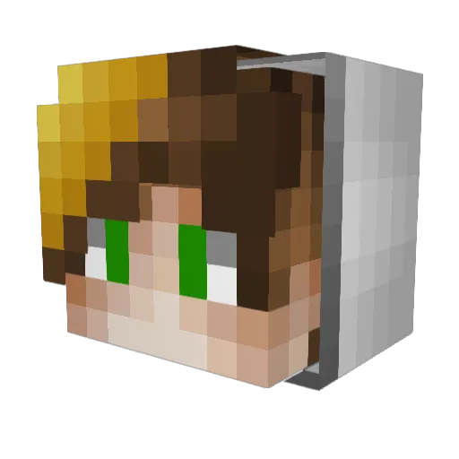 416com Minecraft avatar head, 3D render
