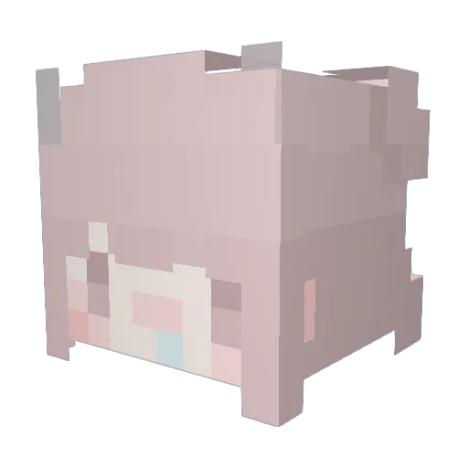 417_ Minecraft avatar head, 3D render