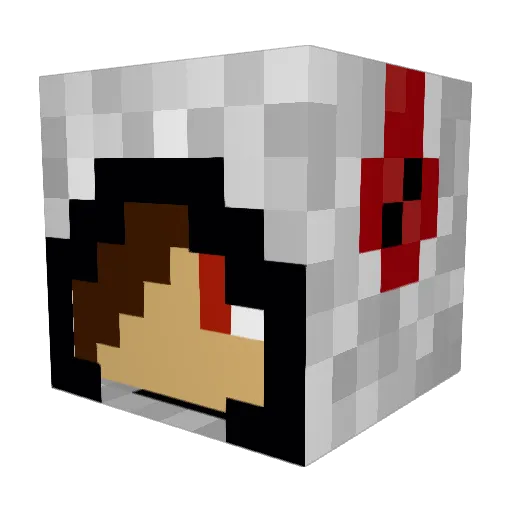 42ash Minecraft avatar head, 3D render