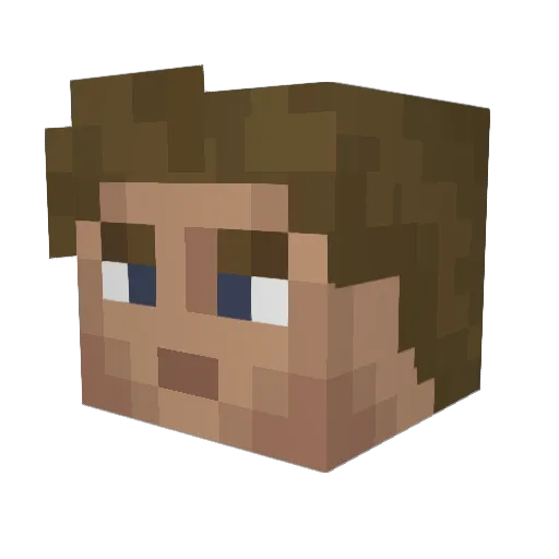 444Atlas Minecraft avatar head, 3D render