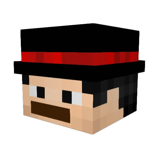 444hunt Minecraft avatar head, 3D render