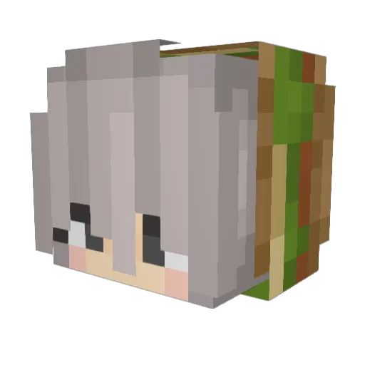 444km Minecraft avatar head, 3D render