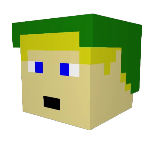 44link_ Minecraft avatar head, 3D render