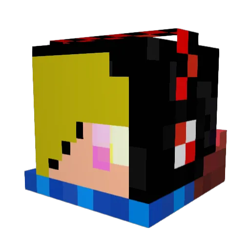 44no44 Minecraft avatar head, 3D render