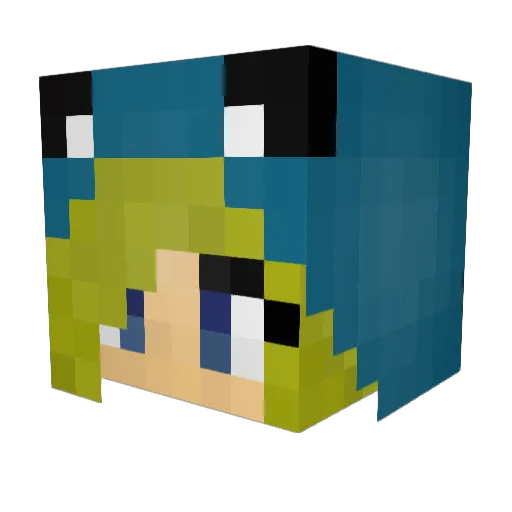 45neko Minecraft avatar head, 3D render