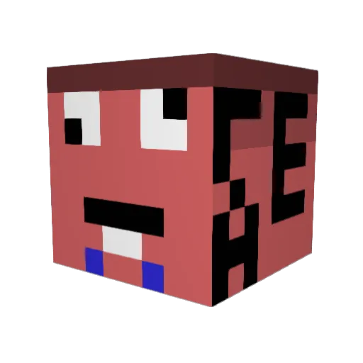 45t6 Minecraft avatar head, 3D render