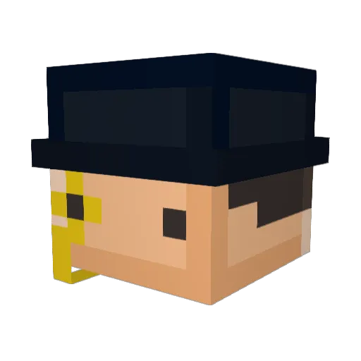 469 Minecraft avatar head, 3D render