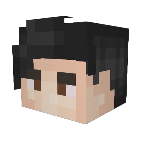 47hao Minecraft avatar head, 3D render