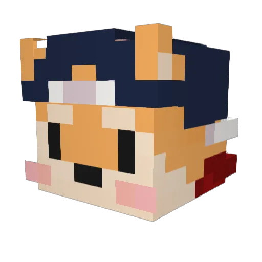 4885 Minecraft avatar head, 3D render