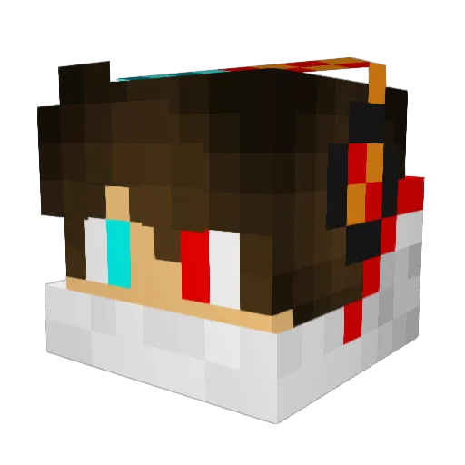 4ANZOO Minecraft avatar head, 3D render