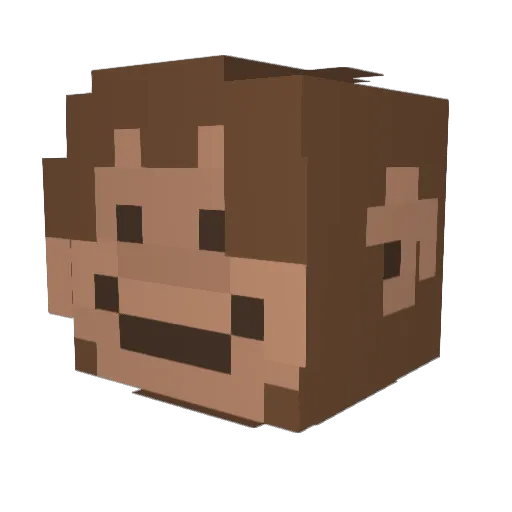4Adu Minecraft avatar head, 3D render