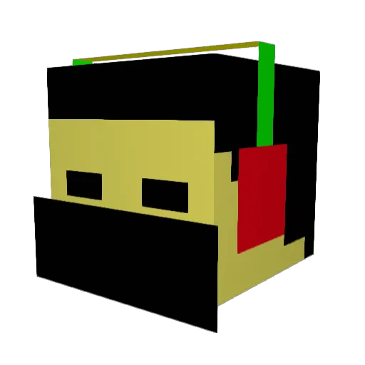 4C57 Minecraft avatar head, 3D render