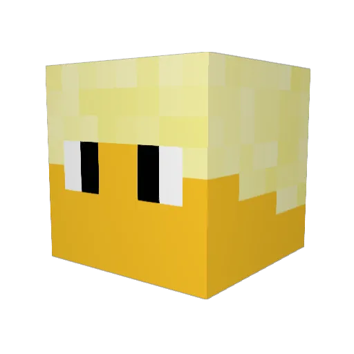 4EHAD Minecraft avatar head, 3D render