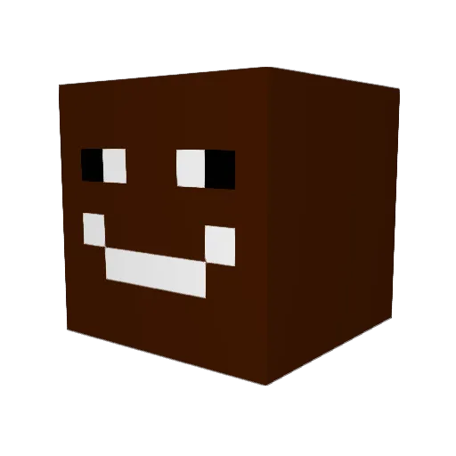 4KTelevision Minecraft avatar head, 3D render