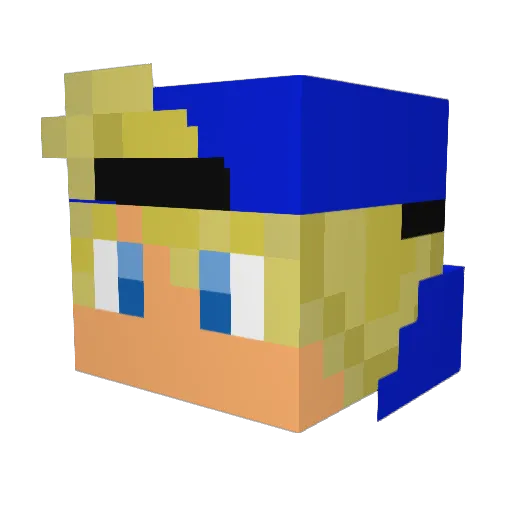 4ND3750N Minecraft avatar head, 3D render