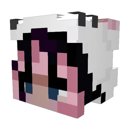 4NG3LS Minecraft avatar head, 3D render