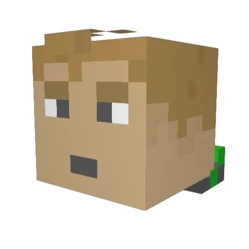 4RC_ Minecraft avatar head, 3D render