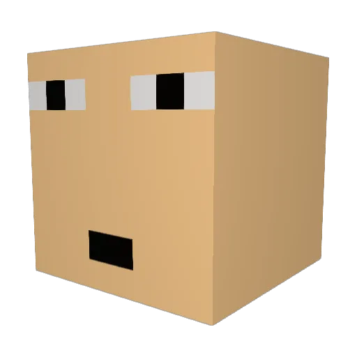 4Skinn Minecraft avatar head, 3D render