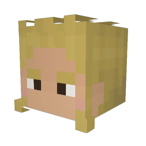 4Track Minecraft avatar head, 3D render