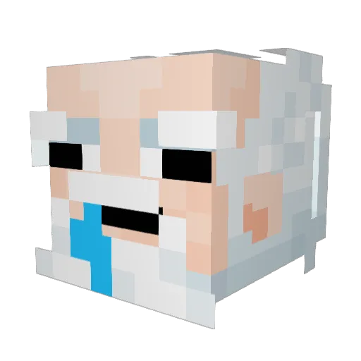 4_ds Minecraft avatar head, 3D render